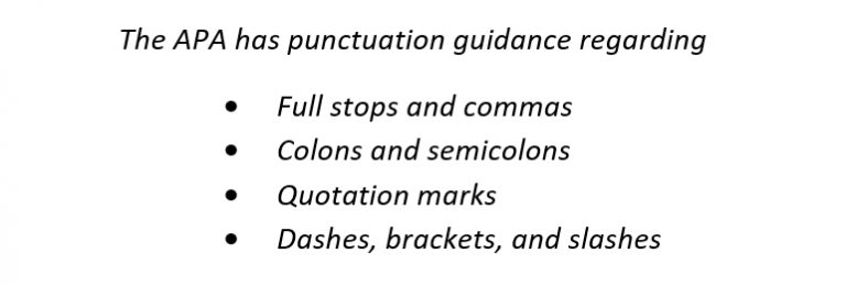 An example of a list introduced without a colon at the end of a partial sentence, as per APA guidelines.