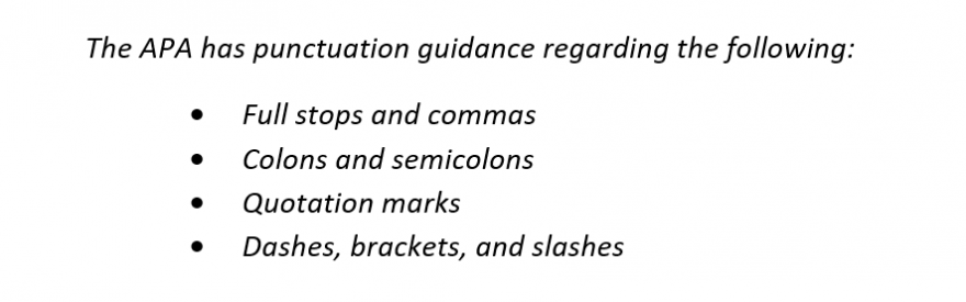 An example of a list introduced with a colon at the end of a full sentence, as per APA guidelines.